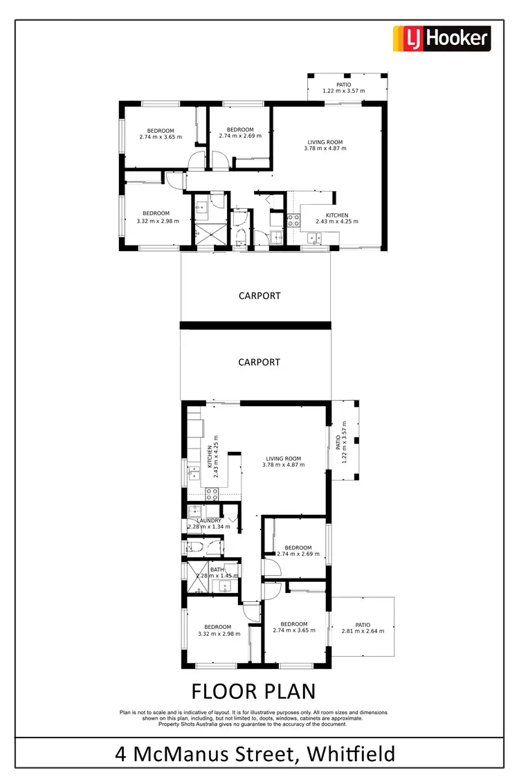 Floorplan of Homely semi-detached listing, 4 McManus Street, Whitfield QLD 4870