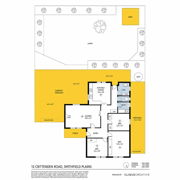 Floorplan of Homely house listing, 13 Crittenden Road, Smithfield Plains SA 5114