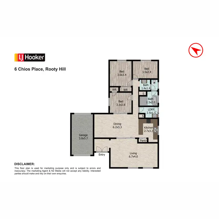 Floorplan of Homely house listing, 6 Chios Place, Rooty Hill NSW 2766