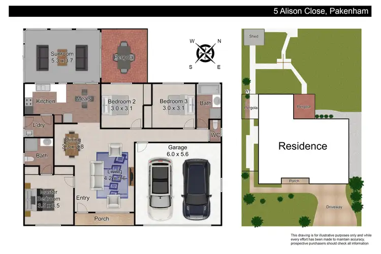 Floorplan of Homely house listing, 5 Alison Close, Pakenham VIC 3810