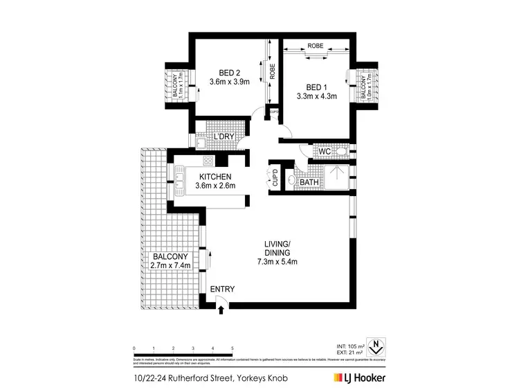 Floorplan of Homely apartment listing, 10/22-24 Rutherford Street, Yorkeys Knob QLD 4878