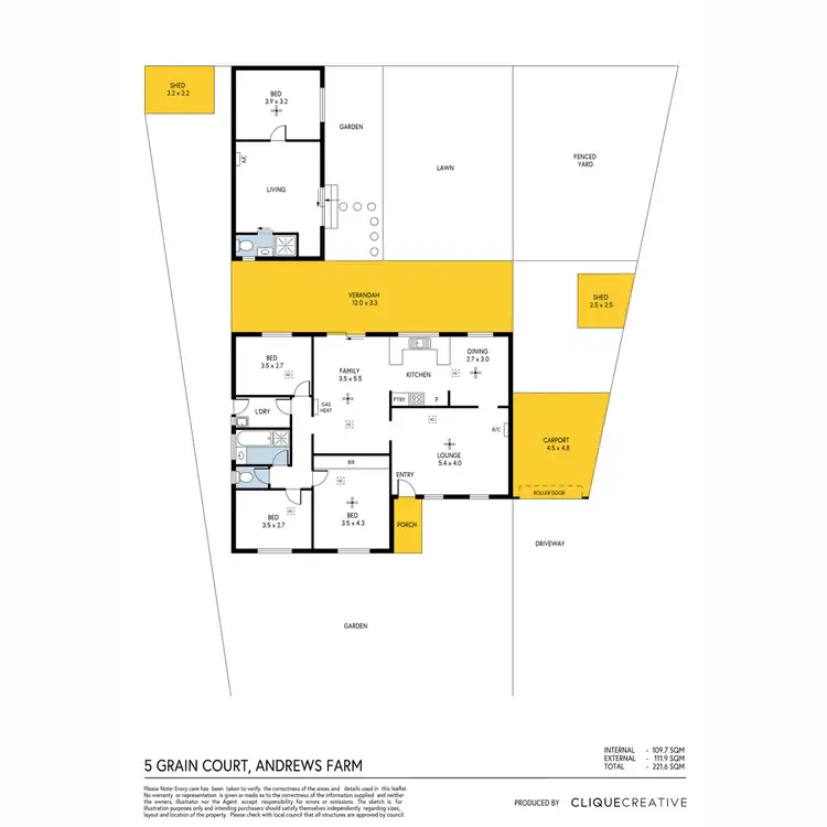 Floorplan of Homely house listing, 5 Grain Court, Andrews Farm SA 5114
