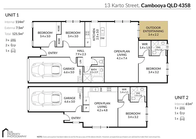 Floorplan of Homely block of units listing, 13 Karto Street, Cambooya QLD 4358