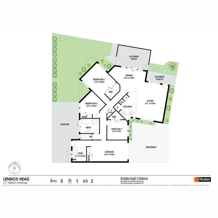Floorplan of Homely villa listing, 1/1 Alison Avenue, Lennox Head NSW 2478