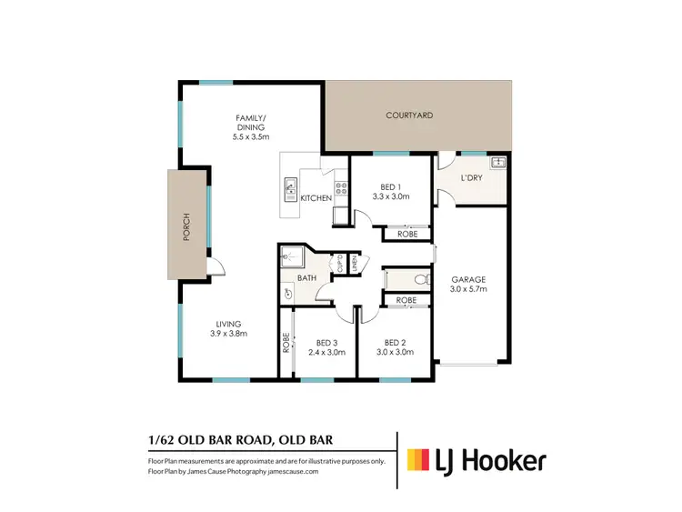 Floorplan of Homely unit listing, 1/62 Old Bar Road, Old Bar NSW 2430