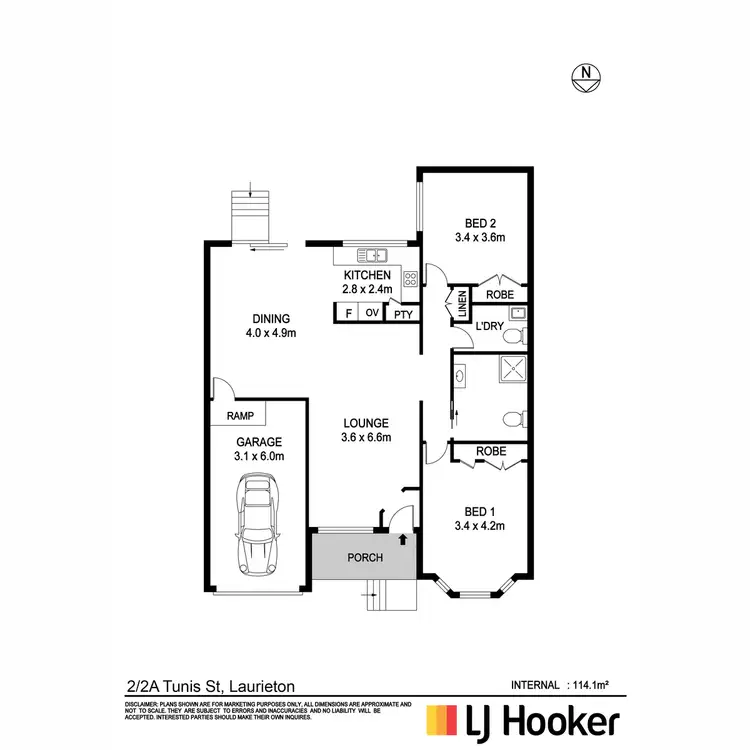 Floorplan of Homely villa listing, 2/2A Tunis Street, Laurieton NSW 2443