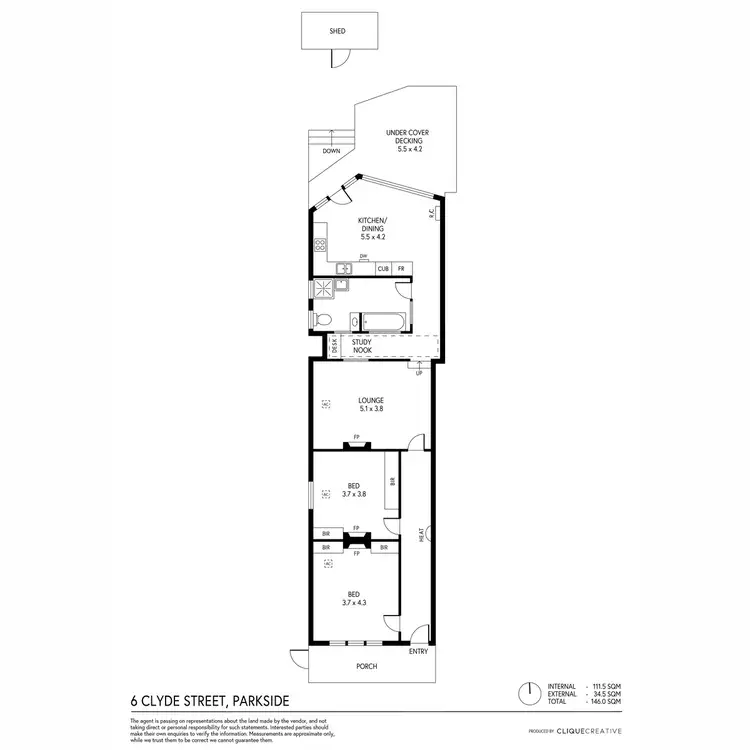 Floorplan of Homely house listing, 6 Clyde Street, Parkside SA 5063