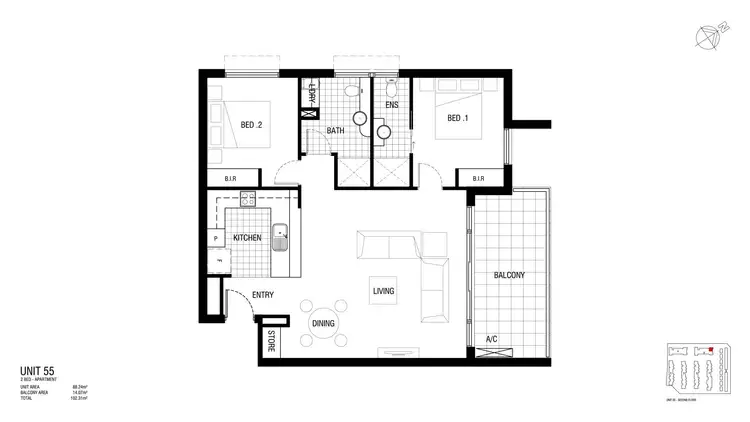 Floorplan of Homely apartment listing, 55/136 Thynne Street, Bruce ACT 2617