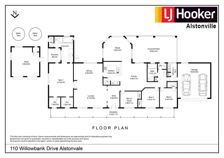 Floorplan of Homely house listing, 110 Willowbank Drive, Alstonvale NSW 2477