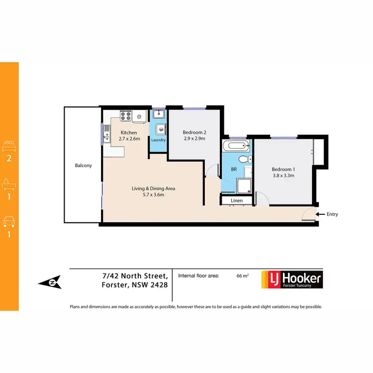 Floorplan of Homely unit listing, 7/42 North Street 'Bentley', Forster NSW 2428