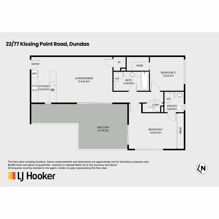 Floorplan of Homely apartment listing, 22/77 Kissing Point Road, Dundas NSW 2117
