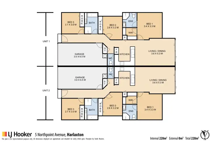 Floorplan of Homely unit listing, 1 & 2/5 Northpoint Crescent, Harlaxton QLD 4350