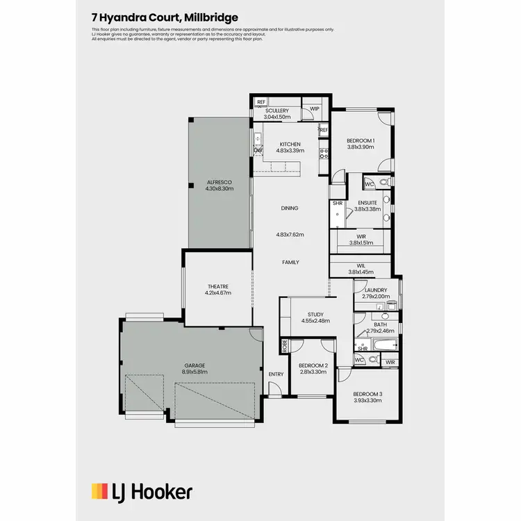 Floorplan of Homely house listing, 7 Hyandra Court, Millbridge WA 6232