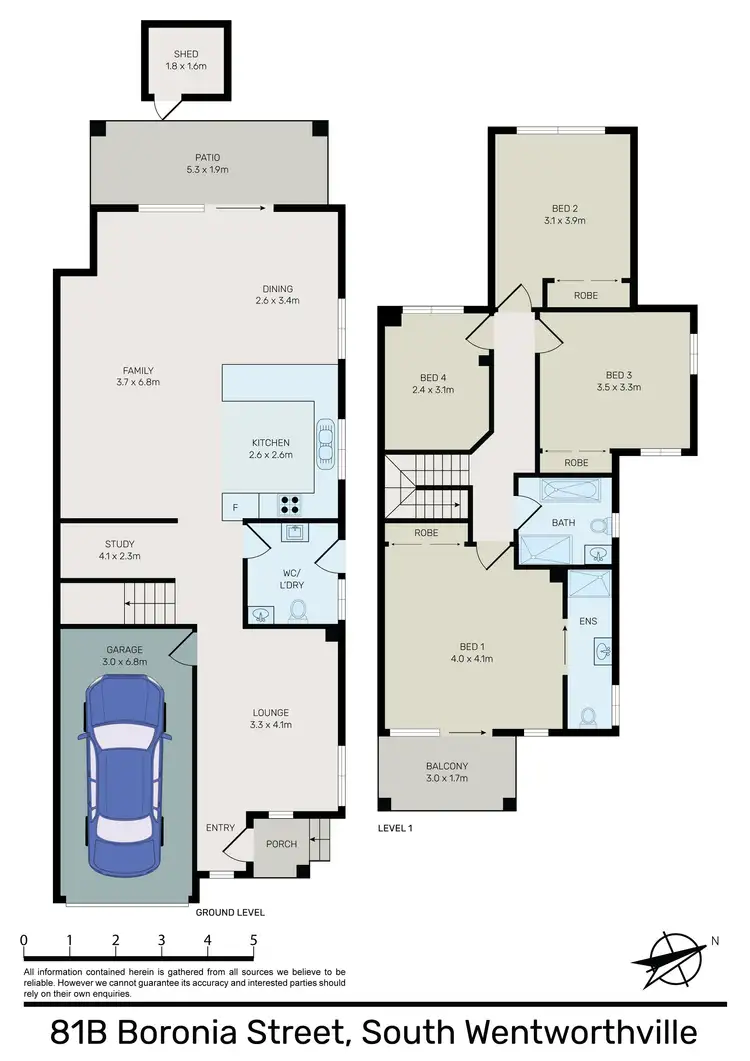 Floorplan of Homely semi-detached listing, 81B Boronia Street, South Wentworthville NSW 2145