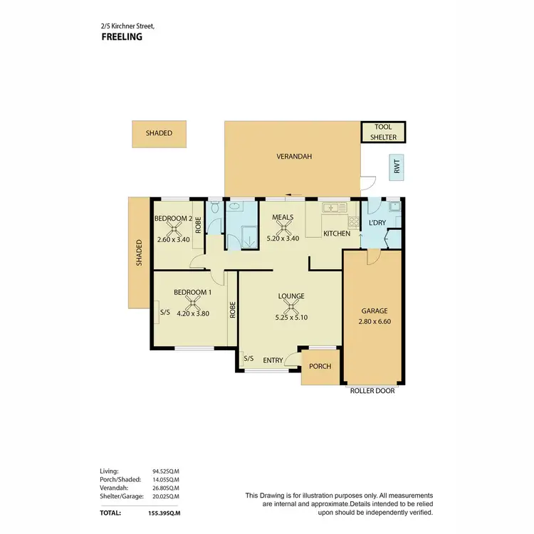 Floorplan of Homely unit listing, 2/5 Kirchner Street, Freeling SA 5372