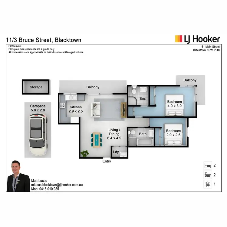 Floorplan of Homely unit listing, 11/3 Bruce Street, Blacktown NSW 2148