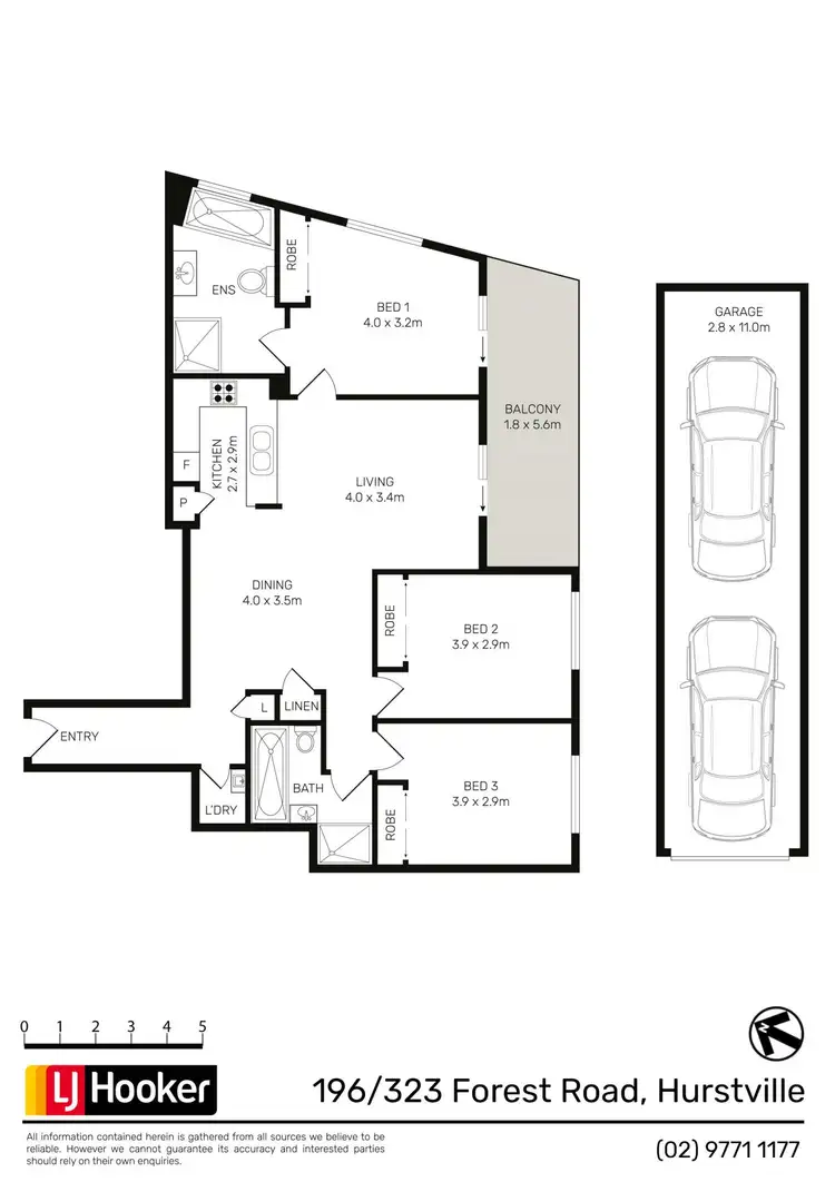 Floorplan of Homely unit listing, Level 11/196/323 Forest Road, Hurstville NSW 2220