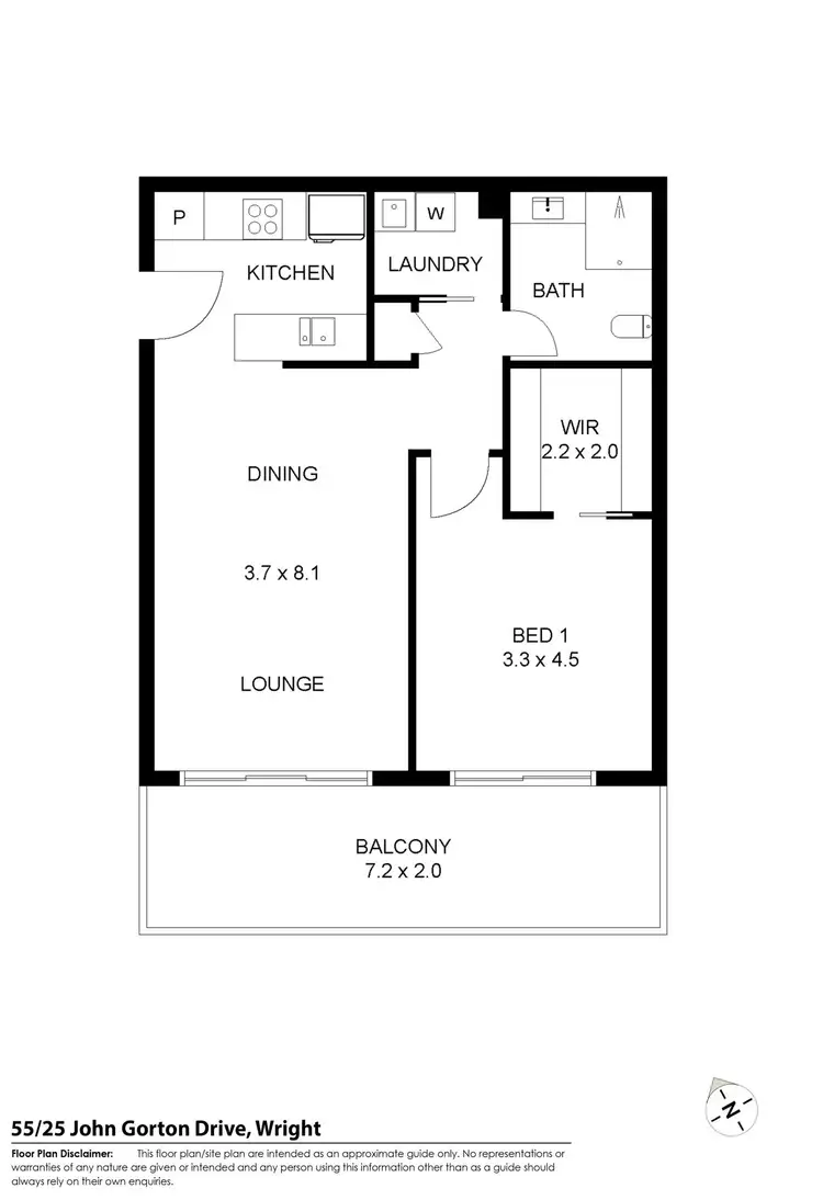 Floorplan of Homely apartment listing, 55/25 John Gorton Drive, Wright ACT 2611