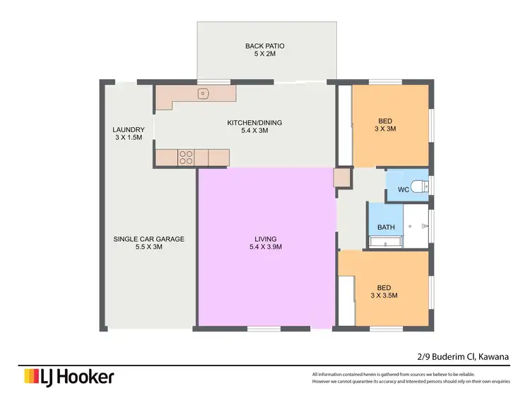 Floorplan of Homely unit listing, 1/9 Buderim Close, Kawana QLD 4701