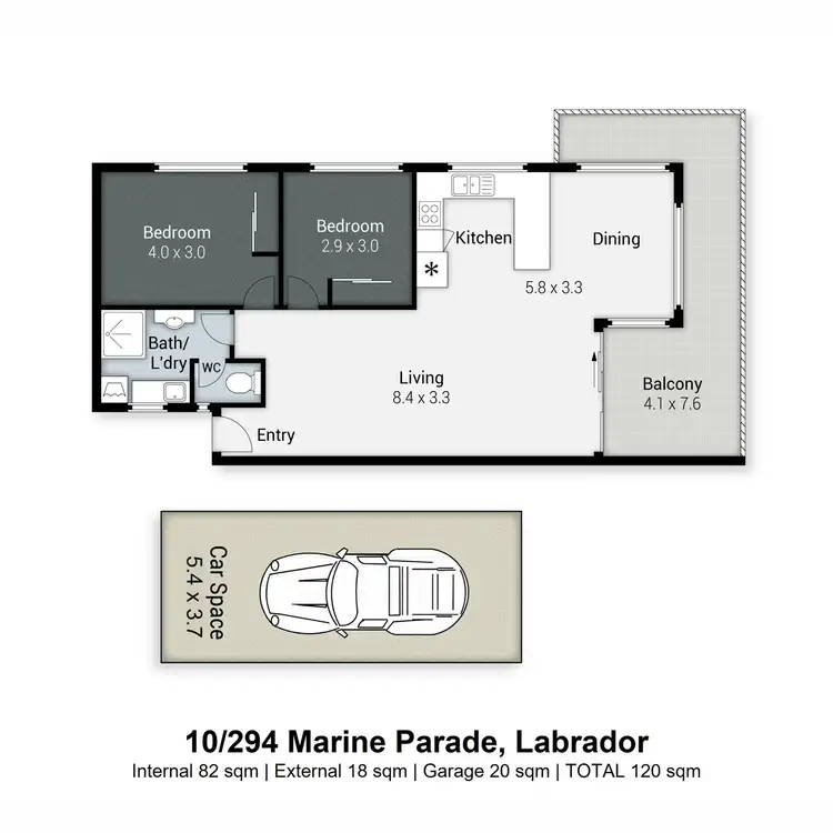 Floorplan of Homely apartment listing, 10/294 Marine Parade, Labrador QLD 4215