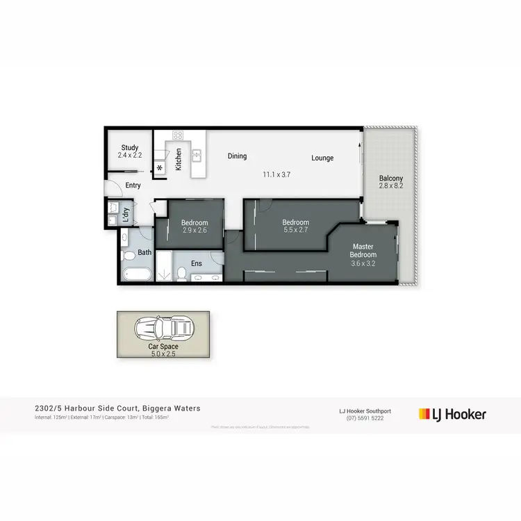 Floorplan of Homely apartment listing, 2302/5 Harbourside Court, Biggera Waters QLD 4216