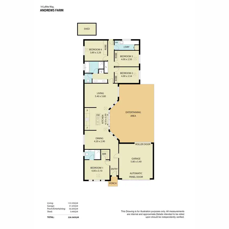 Floorplan of Homely house listing, 14 Lafitte Way, Andrews Farm SA 5114