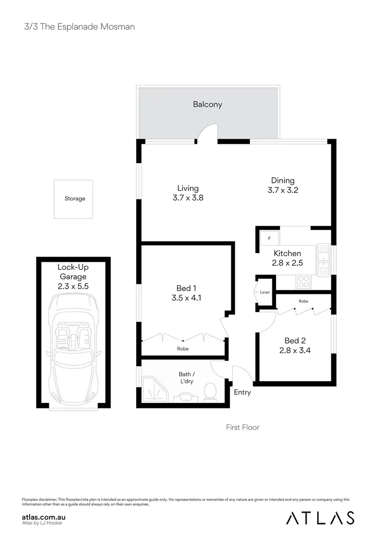 Floorplan of Homely unit listing, 3/3 The Esplanade, Mosman NSW 2088