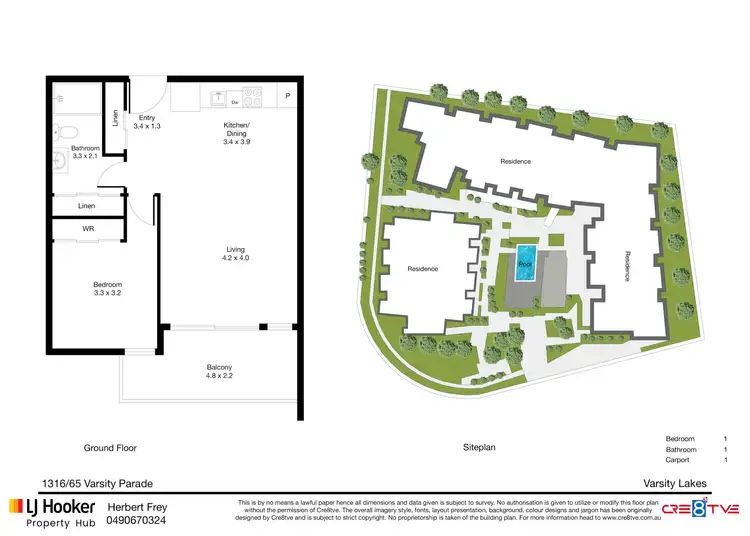 Floorplan of Homely unit listing, 1316/65 Varsity Parade, Varsity Lakes QLD 4227