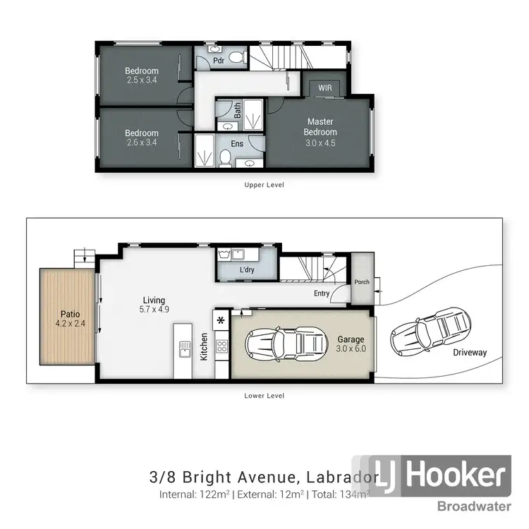 Floorplan of Homely semi-detached listing, 3/8 Bright Avenue, Labrador QLD 4215