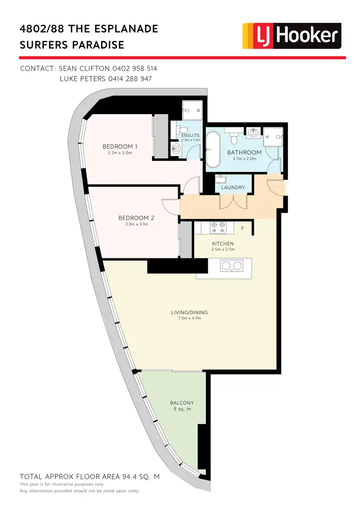 Floorplan of Homely apartment listing, 4802/88 The Esplanade, Surfers Paradise QLD 4217