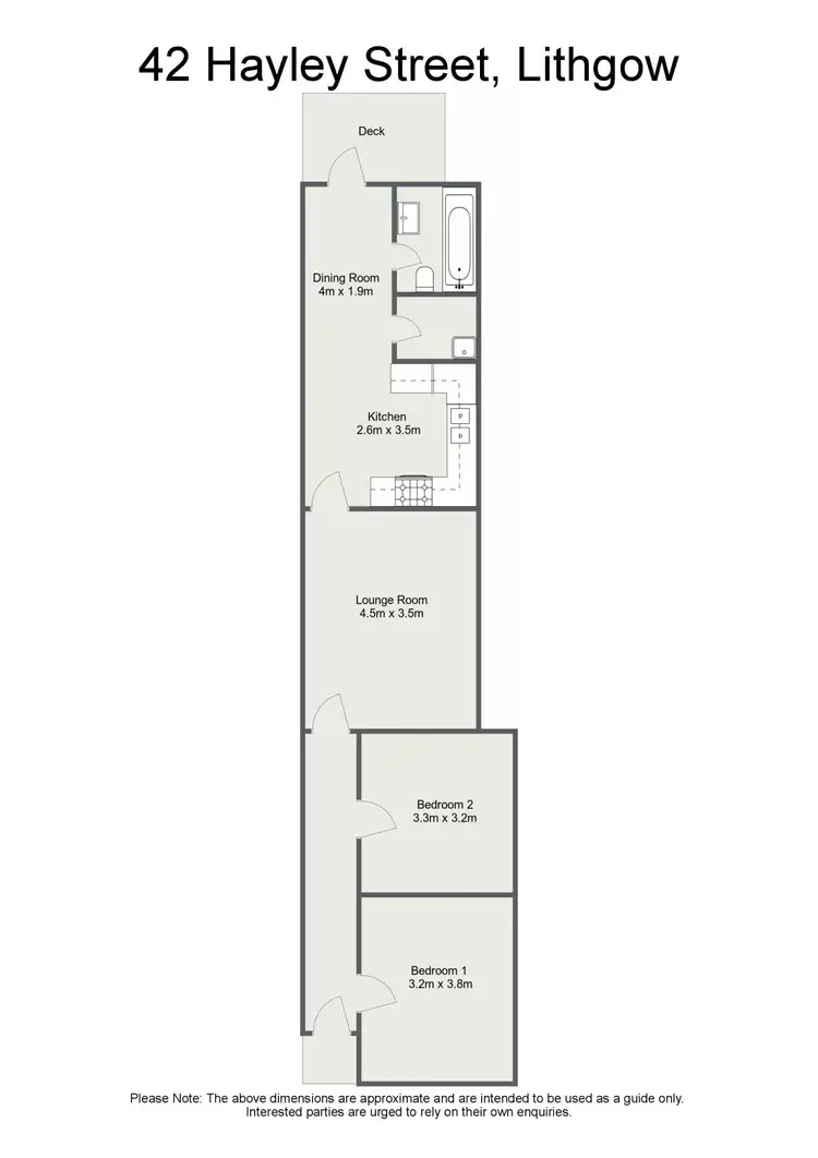 Floorplan of Homely semi-detached listing, 42 Hayley Street, Lithgow NSW 2790