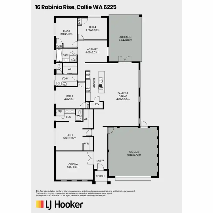 Floorplan of Homely house listing, 16 Robinia Rise, Collie WA 6225