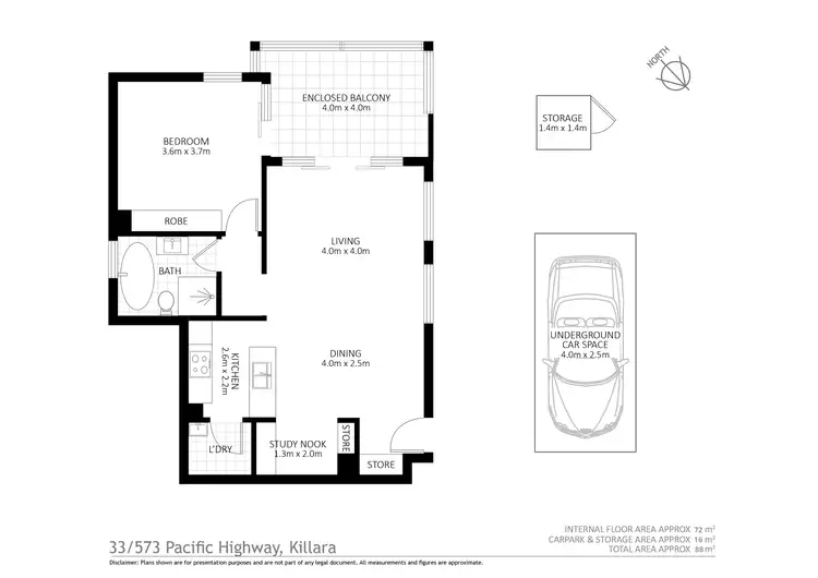 Floorplan of Homely apartment listing, 33/573 Pacific Highway, Killara NSW 2071