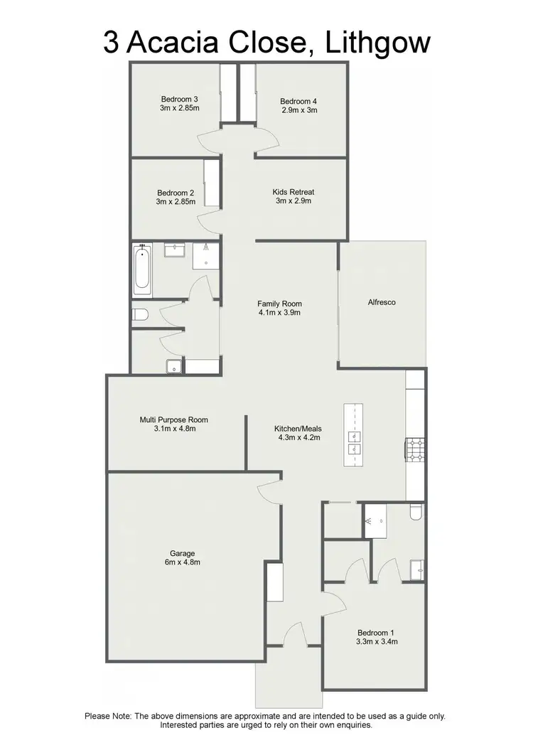 Floorplan of Homely house listing, 3 Acacia Close, Lithgow NSW 2790