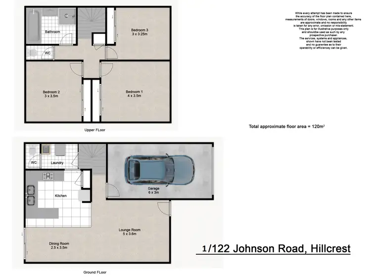 Floorplan of Homely townhouse listing, 1/122 Johnson Road, Hillcrest QLD 4118