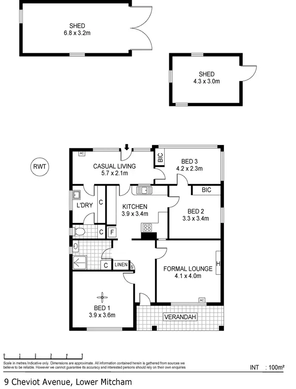 Floorplan of Homely house listing, 9 Cheviot Avenue, Lower Mitcham SA 5062