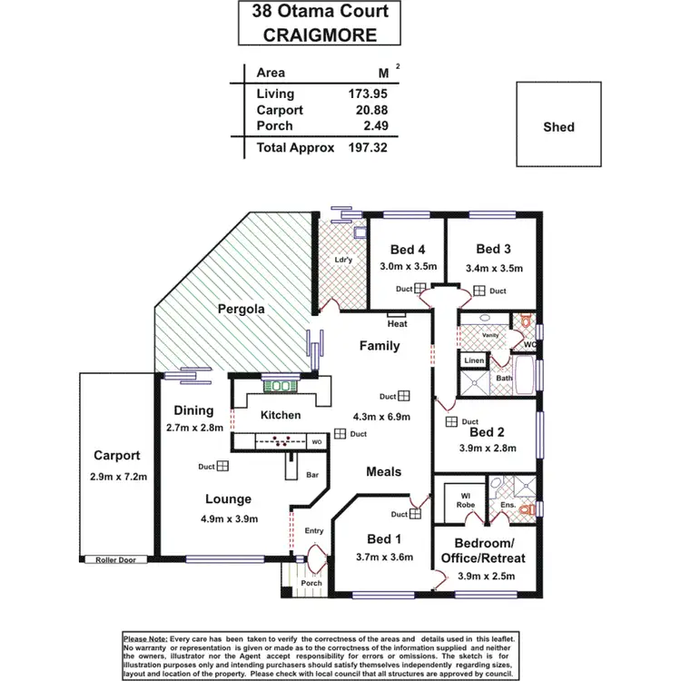 Floorplan of Homely house listing, 38 Otama Court, Craigmore SA 5114