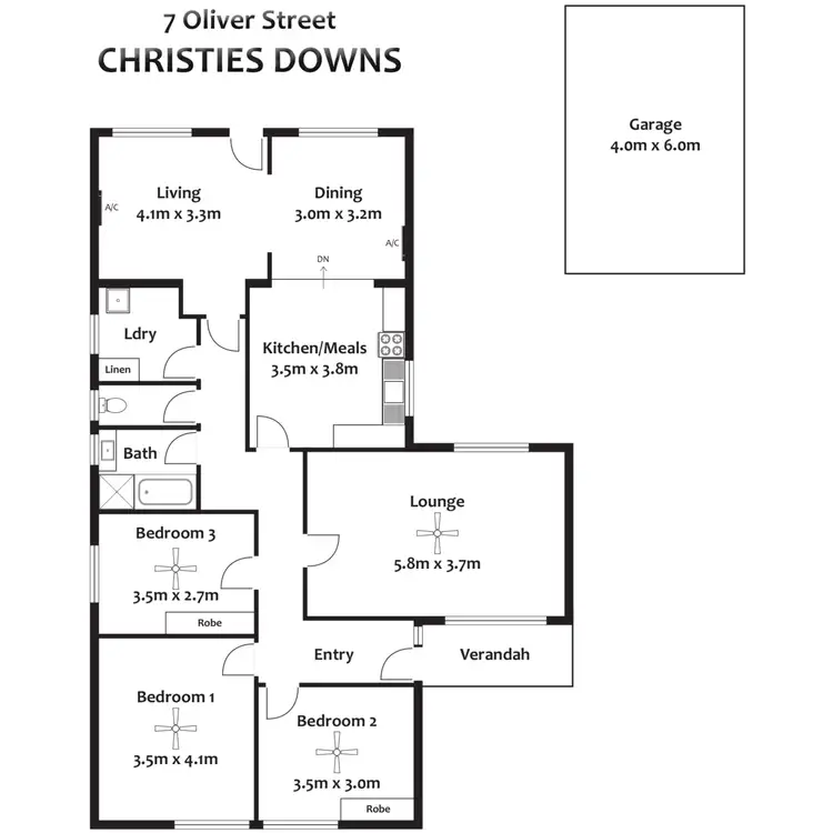 Floorplan of Homely house listing, 7 Oliver Street, Christie Downs SA 5164