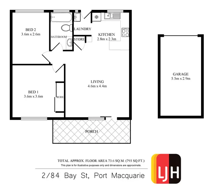 Floorplan of Homely villa listing, 2/84 Bay Street, Port Macquarie NSW 2444