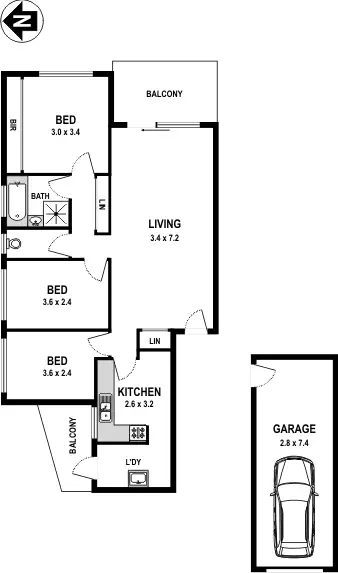 Floorplan of Homely apartment listing, 1/6-10 Horner Avenue, Mascot NSW 2020