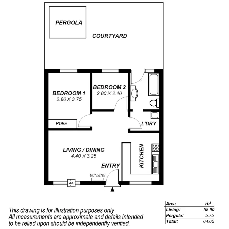 Floorplan of Homely unit listing, 2/16 Alan Avenue, Campbelltown SA 5074