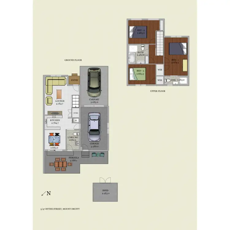 Floorplan of Homely townhouse listing, 3/47 Hythe Street, Mount Druitt NSW 2770