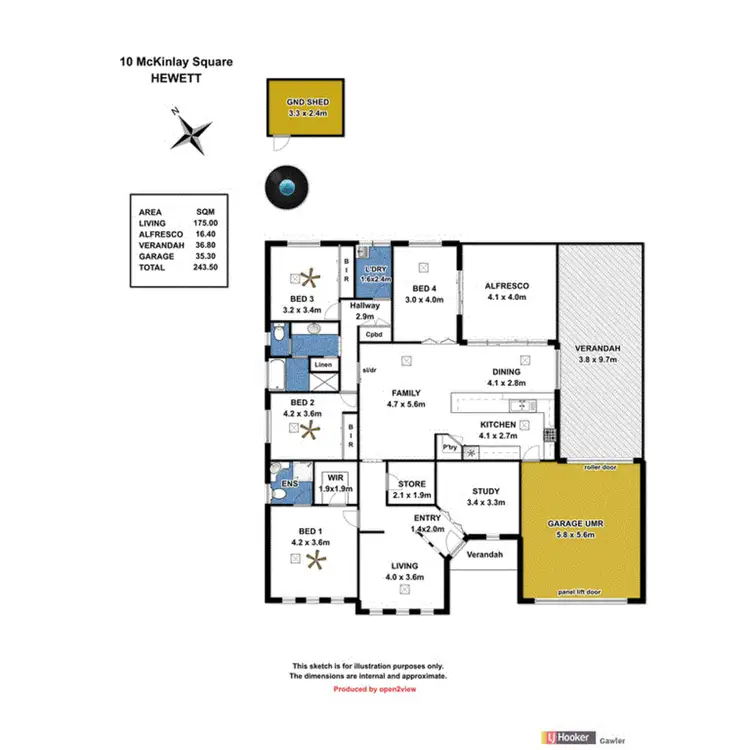 Floorplan of Homely house listing, 10 Mckinlay Square, Hewett SA 5118