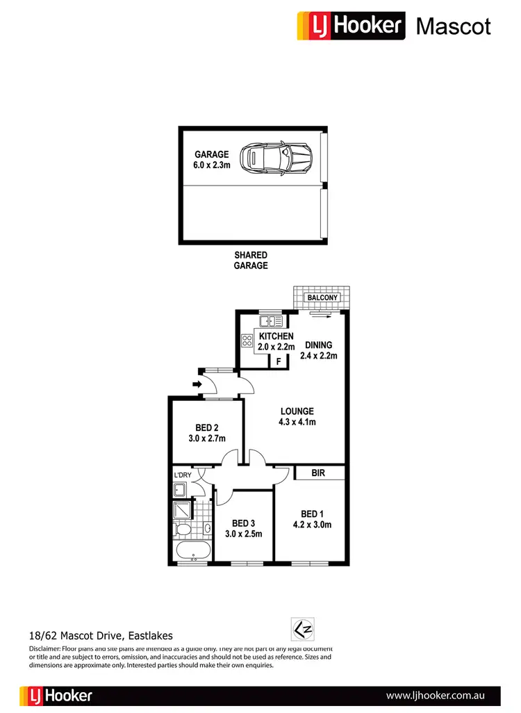 Floorplan of Homely apartment listing, 18/62 Mascot Drive, Eastlakes NSW 2018