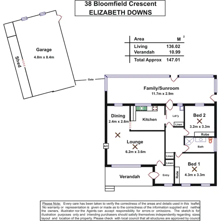 Floorplan of Homely house listing, 38 Bloomfield Crescent, Elizabeth Downs SA 5113