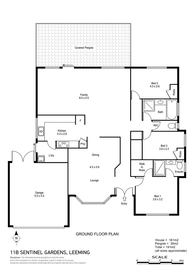 Floorplan of Homely semi-detached listing, 11B Sentinel Gardens, Leeming WA 6149
