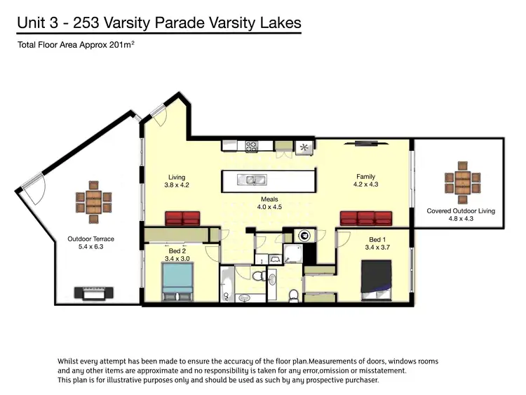 Floorplan of Homely unit listing, 3/253 Varsity Parade, Varsity Lakes QLD 4227