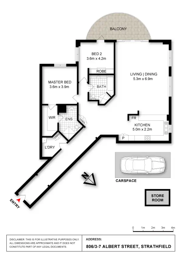 Floorplan of Homely apartment listing, 806/3-7 Albert Road, Strathfield NSW 2135