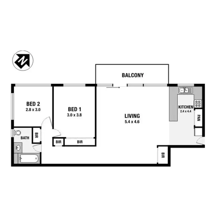 Floorplan of Homely unit listing, 2/59 Bellevue Terrace, St Lucia QLD 4067