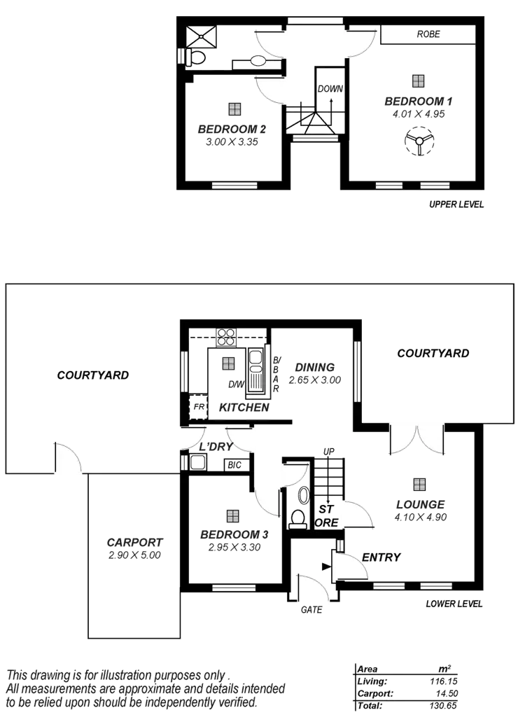 Floorplan of Homely townhouse listing, 3/13-15 Toowong Avenue, Kensington Park SA 5068